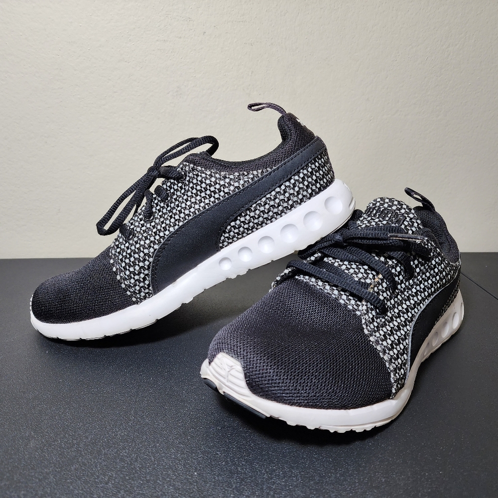 Puma Womens Carson Runner Knit 189213 01 Black Running Shoes Sneakers Size 6